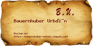 Bauernhuber Urbán névjegykártya